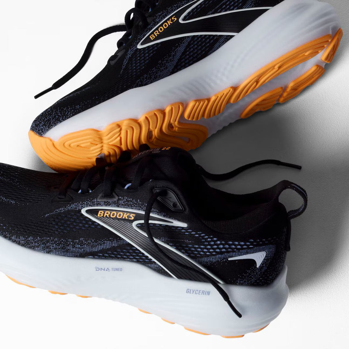 Brooks Men's Glycerin 22 (2E Wide) - Black/Country Blue/Orange Pop