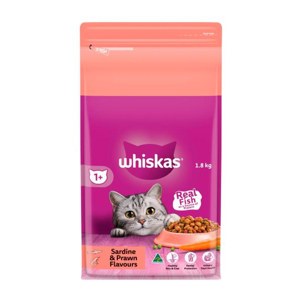 Adult 1+ Years Dry Cat Food Sardine & Prawn Flavour