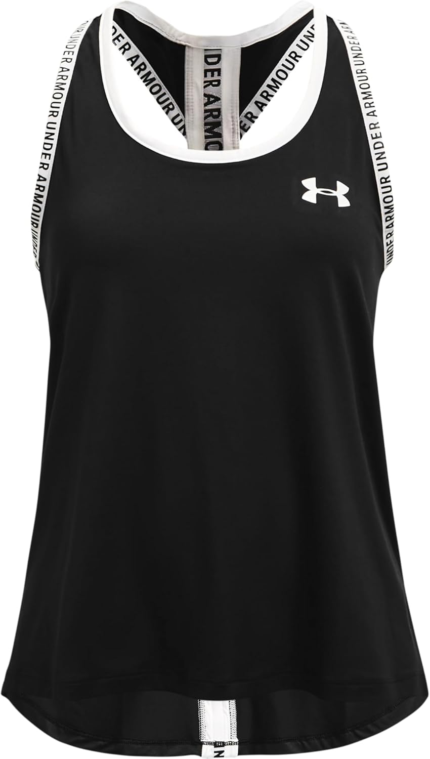 Under Armour Girls Ua Knockout Workout Tank Top For Essential Gym Clothes, Black, YSM