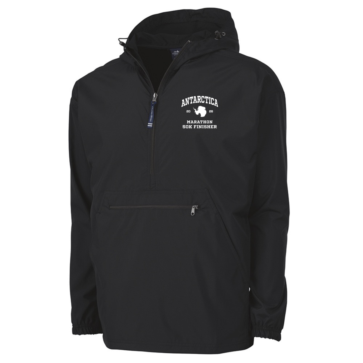 Antarctica Marathon Finisher 2026 - Pack-N-Go Pullover Jacket Black (9904)