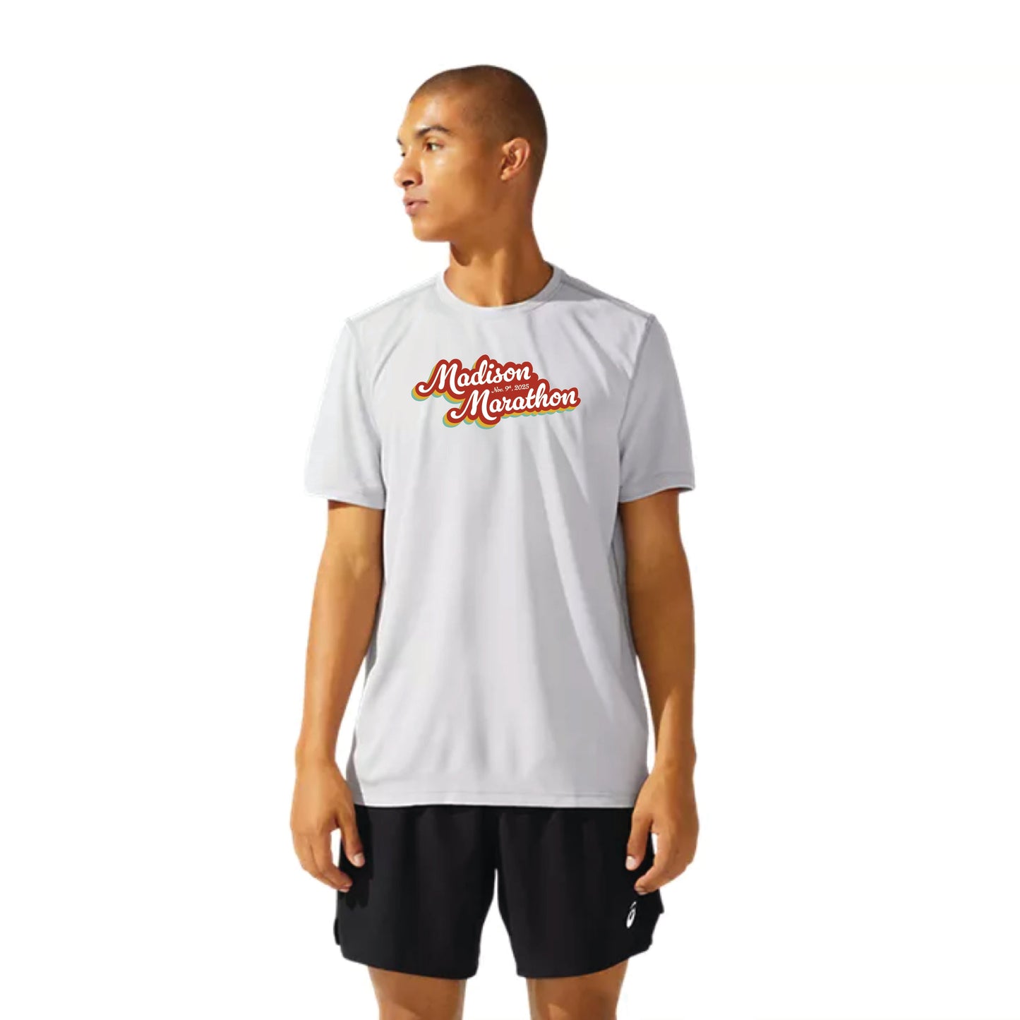 2025 Madison Marathon - ASICS Men's Ready Set Short Sleeve Tee Grey (2011b458) (MM-06)