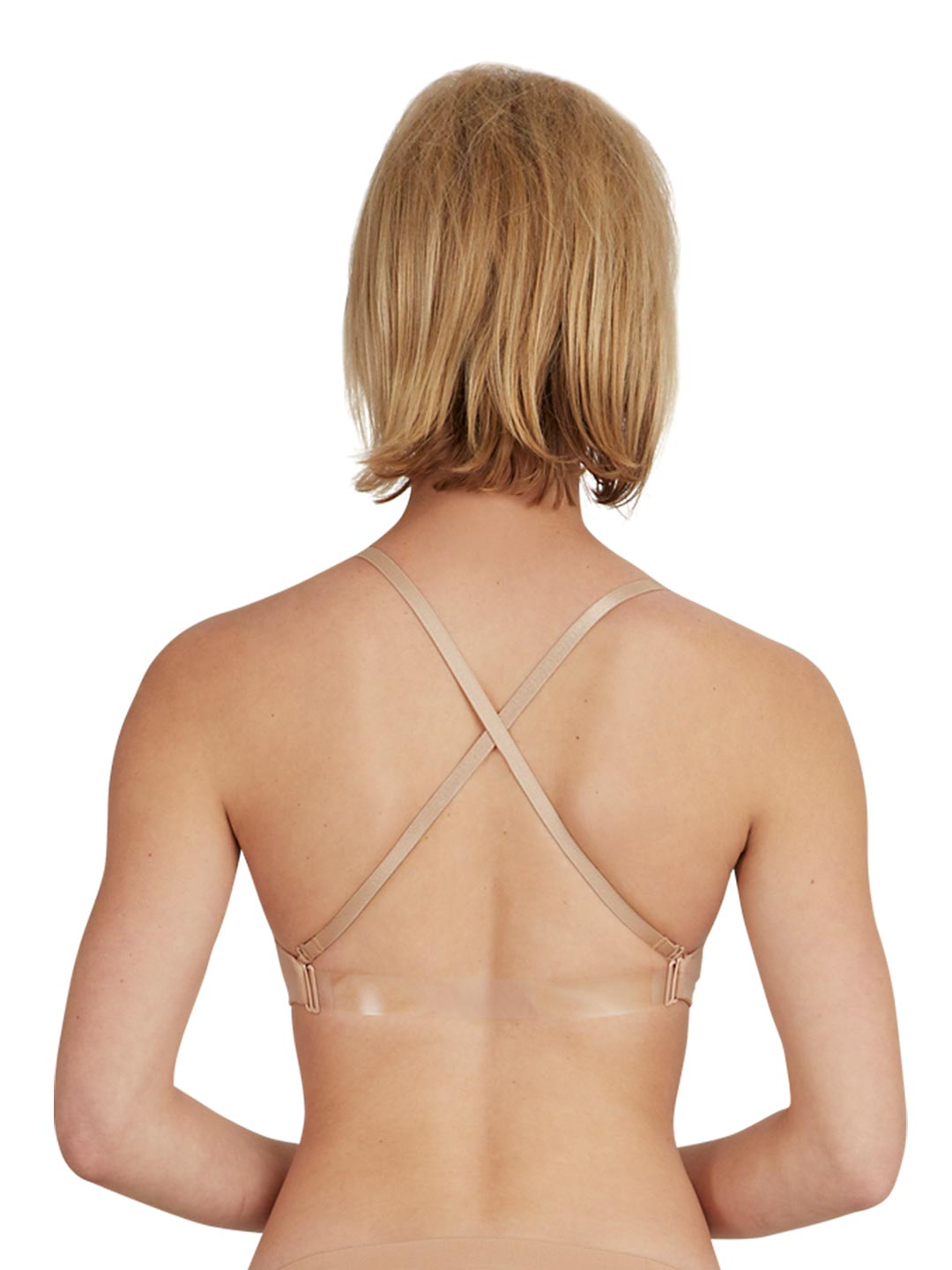 A3683 - Ladies Nude Seamless Clear Back Bra - Select Size