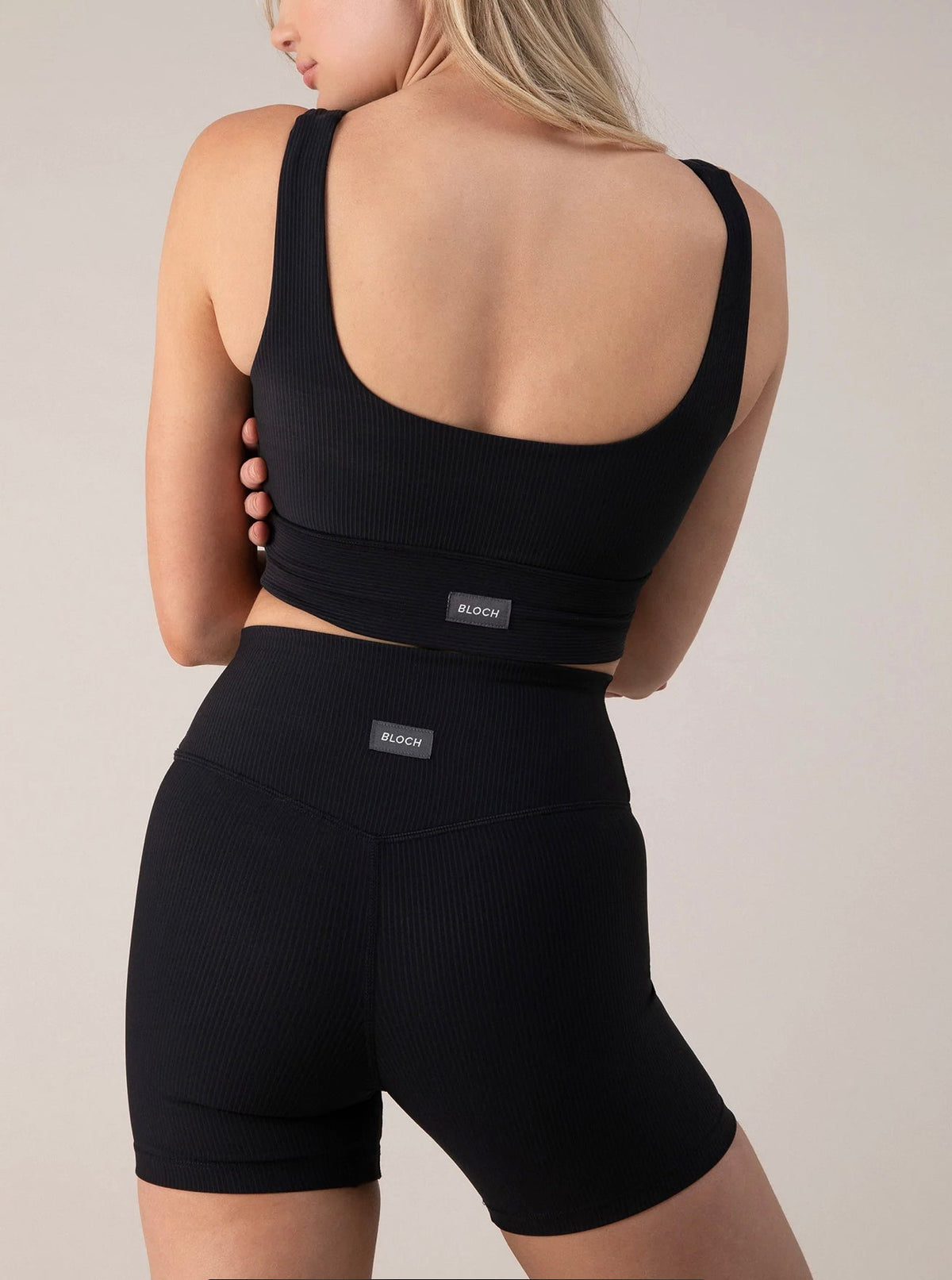 DCO1901 - Blochrib Ladies Ebony 5â Ribbed Biker Shorts - Select Size
