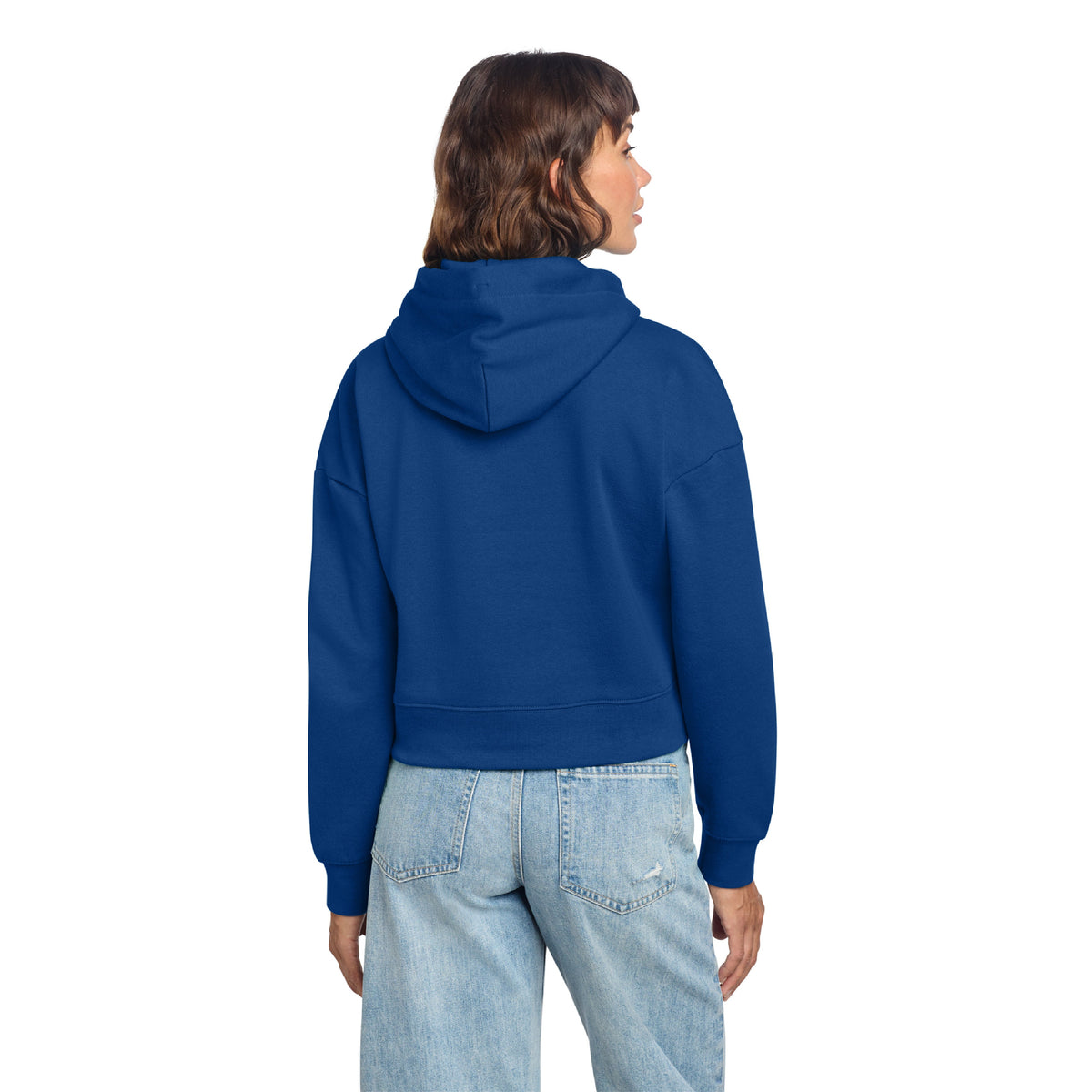 Boston 26.2 - Women's Deep Royal Fleece Crop Hoodie (DT6101) (HBM26-13)