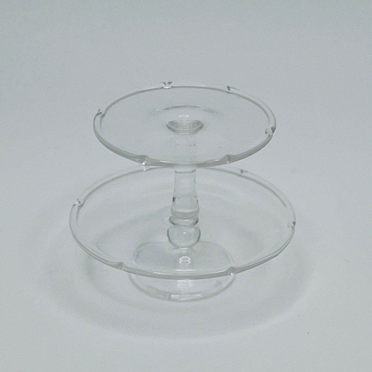 2 Tier Glass Cake Stand - 1/12 Scale Dollhouse Miniature
