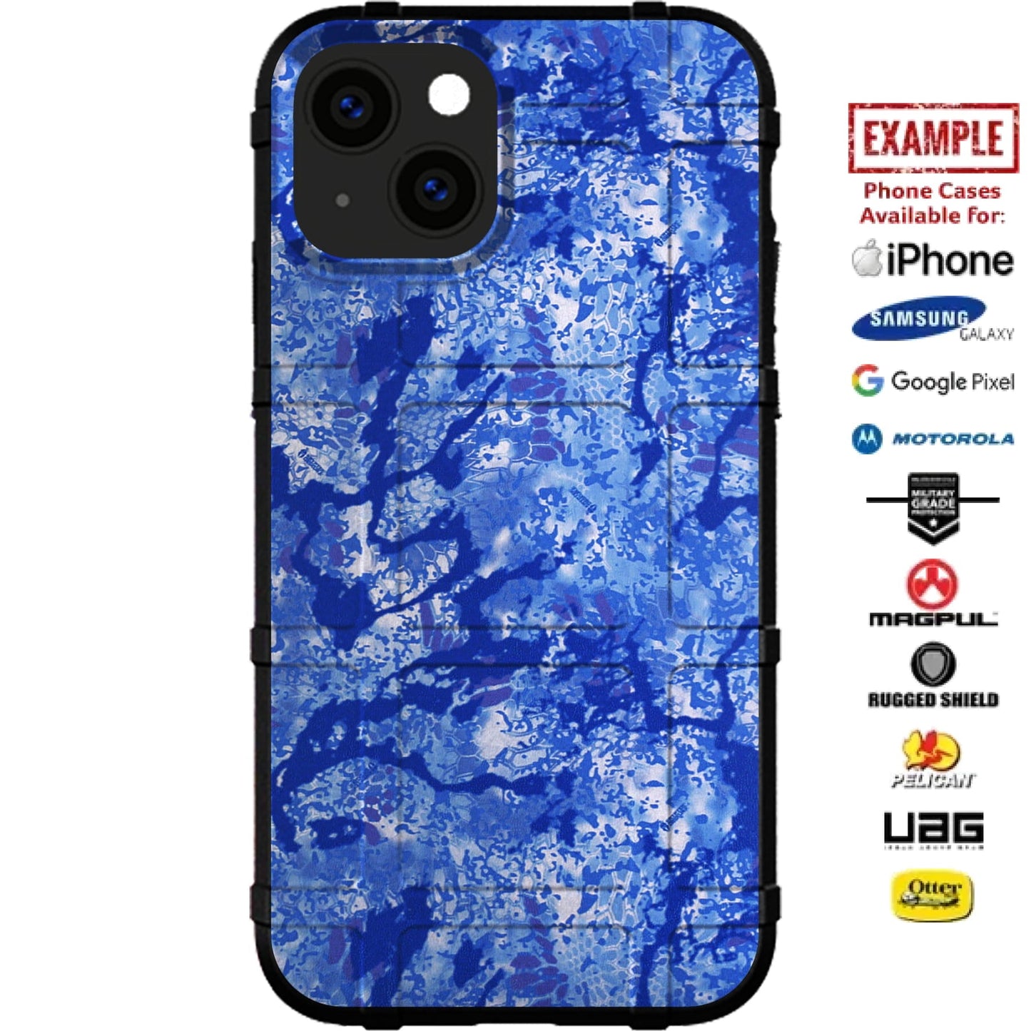 Kryptek Oceanus Official Camouflage Pattern Custom Printed Case Design for Apple, Samsung, Google & Motorola Phone Models