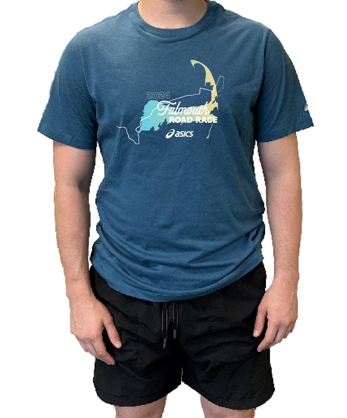 Asics Men's Falmouth Road Race 2024 Course Map Graphic Tee (1011471411-485) FRR36 (POS)