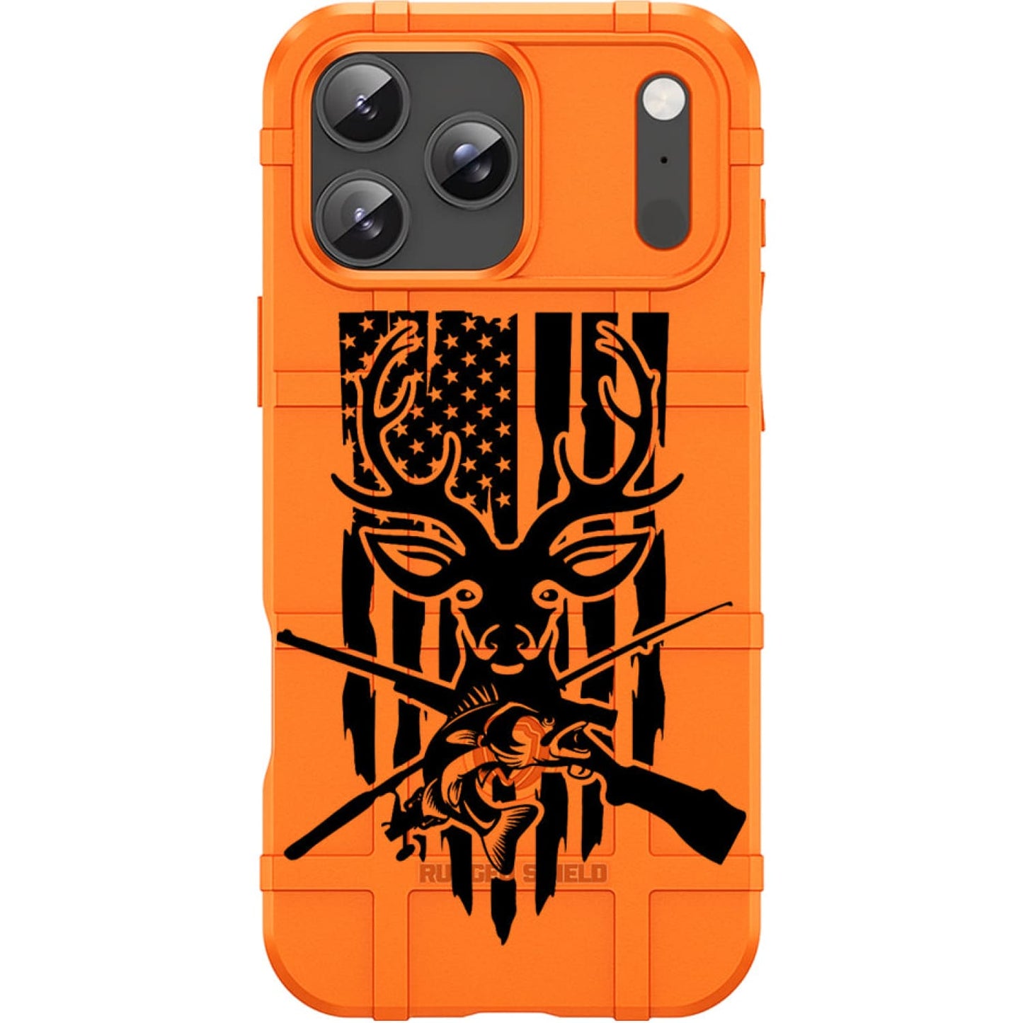 Orange Rugged Shield TPU Case with MagSafe Ring - Hunting Flag Design for iPhone 17 Pro & 17 Pro Max phone models