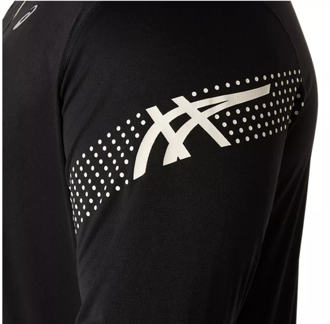 2026 ASICS Los Angeles Marathon FINISHER - ASICS Men's Icon Long Sleeve 1/2 Zip Black (2011D459) (LA26-36)