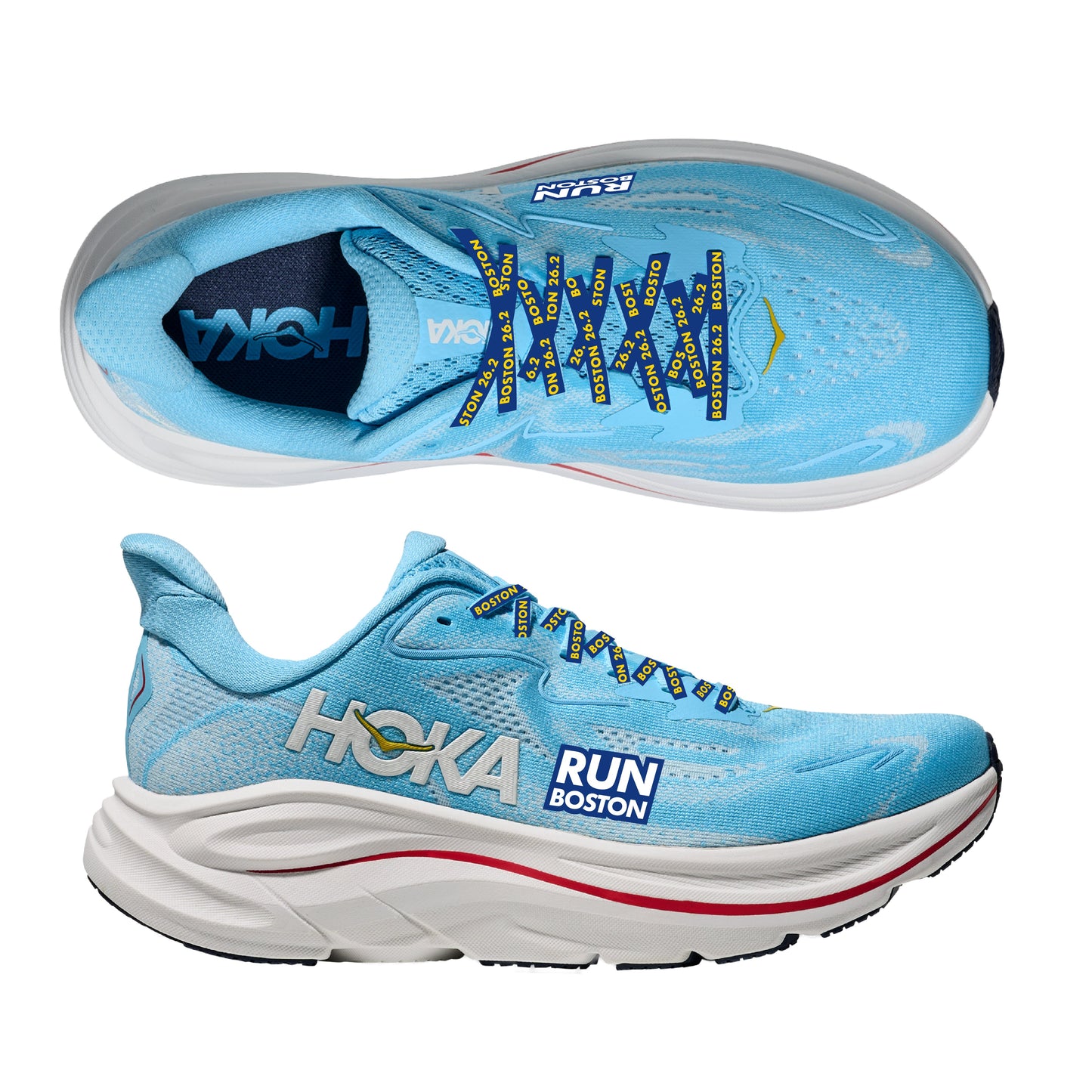 Boston 26.2 - HOKA Women's Clifton 10 - SOARING BLUE / FROST (HBM26-16)