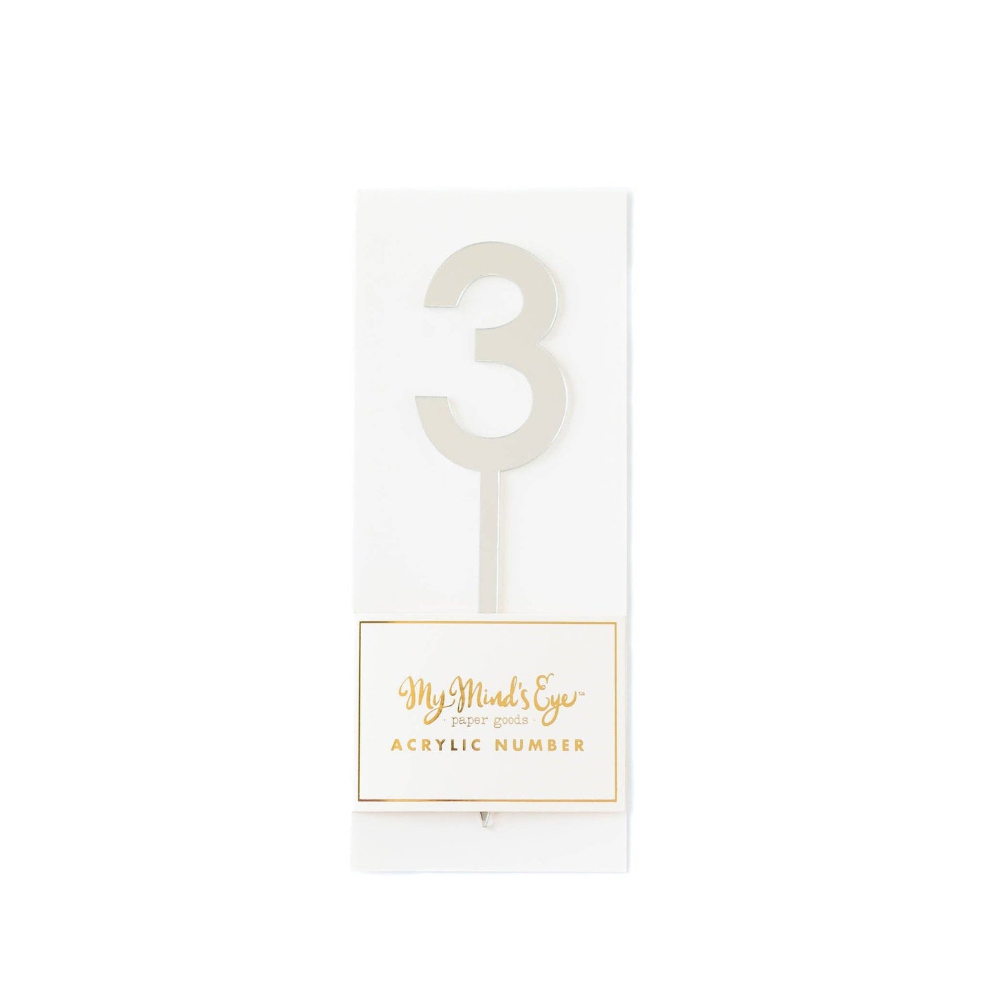 Basic Silver Acrylic Number - 3