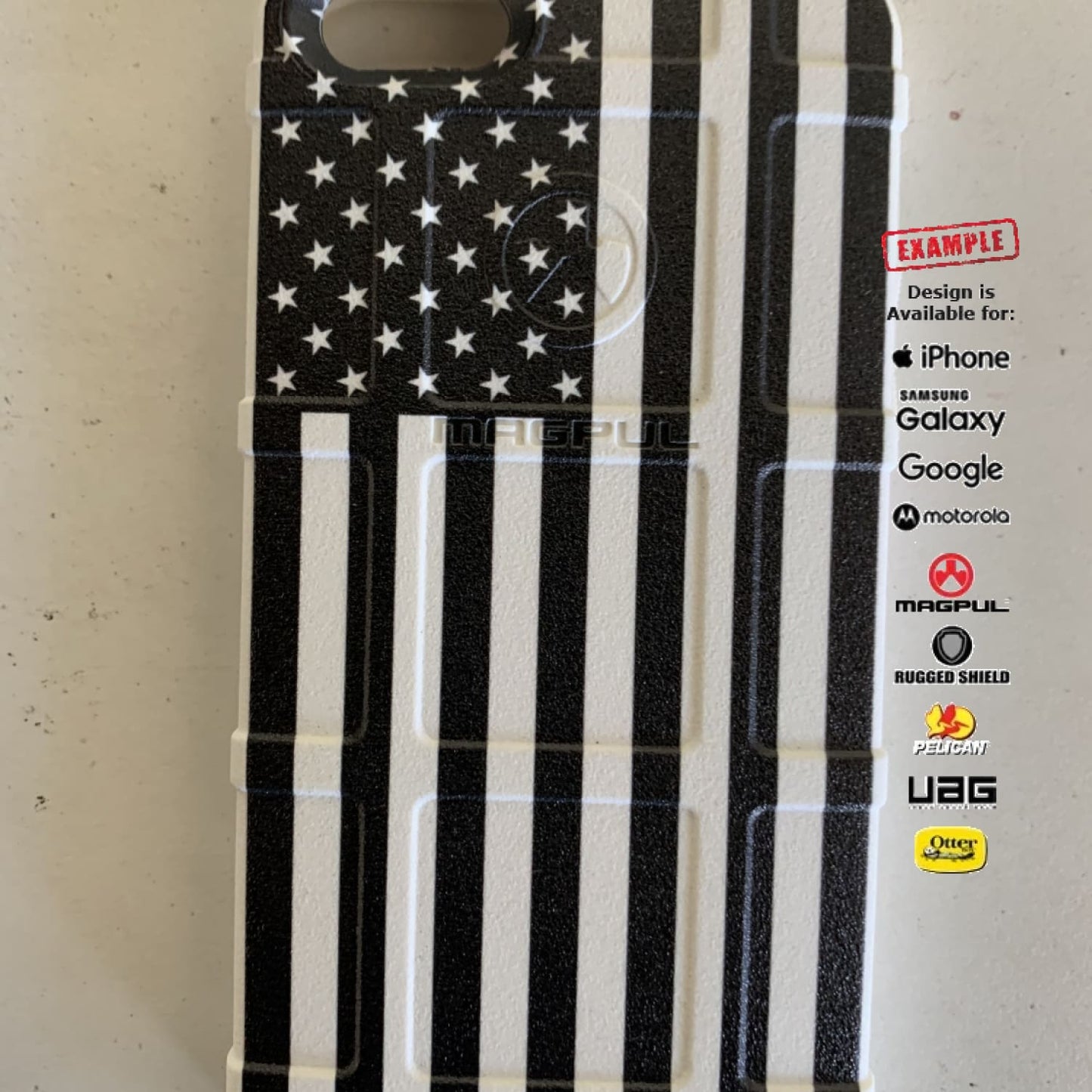 CLEARANCE - Magpul Industries Custom UV-Laser Printed Apple iPhone 5 iPhone 5S Only BLACK AND WHITE FLAG EGO114
