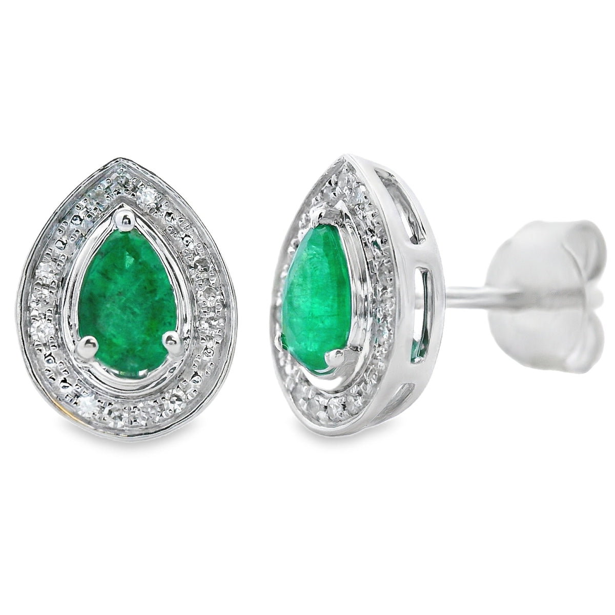 .45ct Emerald Diamond Stud Earrings 10KT White Gold