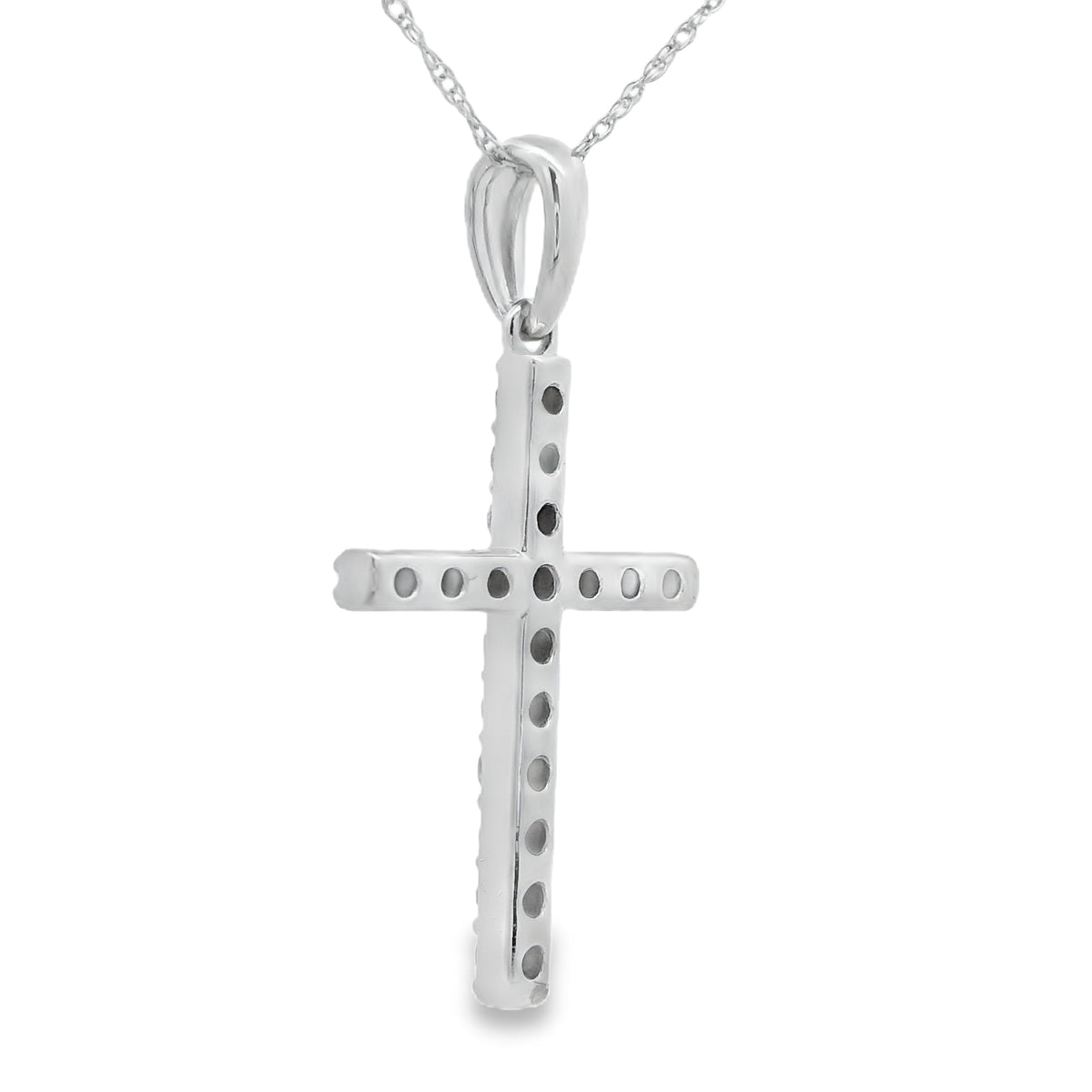 .45ct Diamond Cross Religious Pendant 14KT White Gold