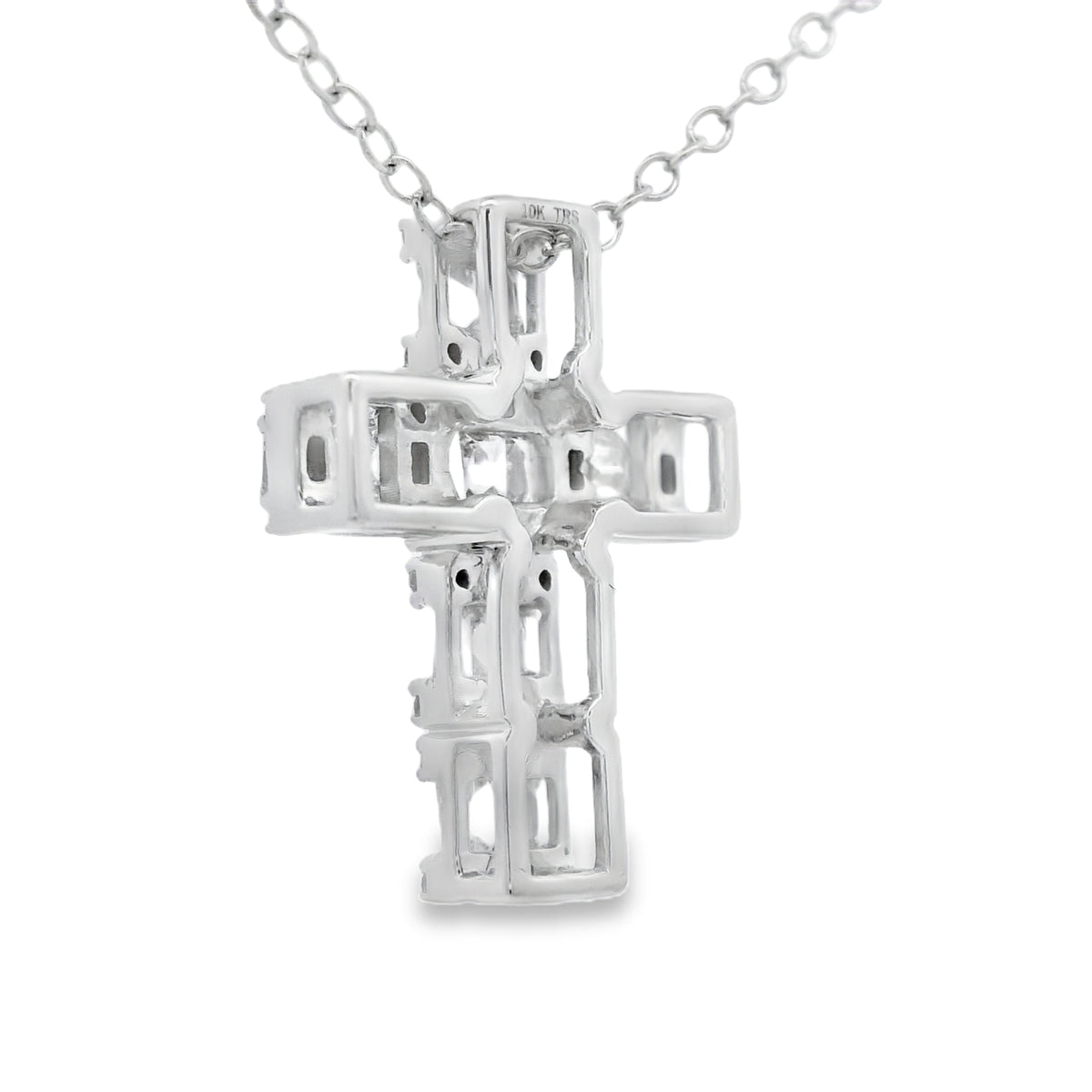 .50ct Diamond Cross Religious Pendant 10KT White Gold
