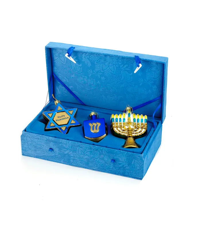 Hanukkah Boxed Glass Ornaments - Noble Gemsâ¢