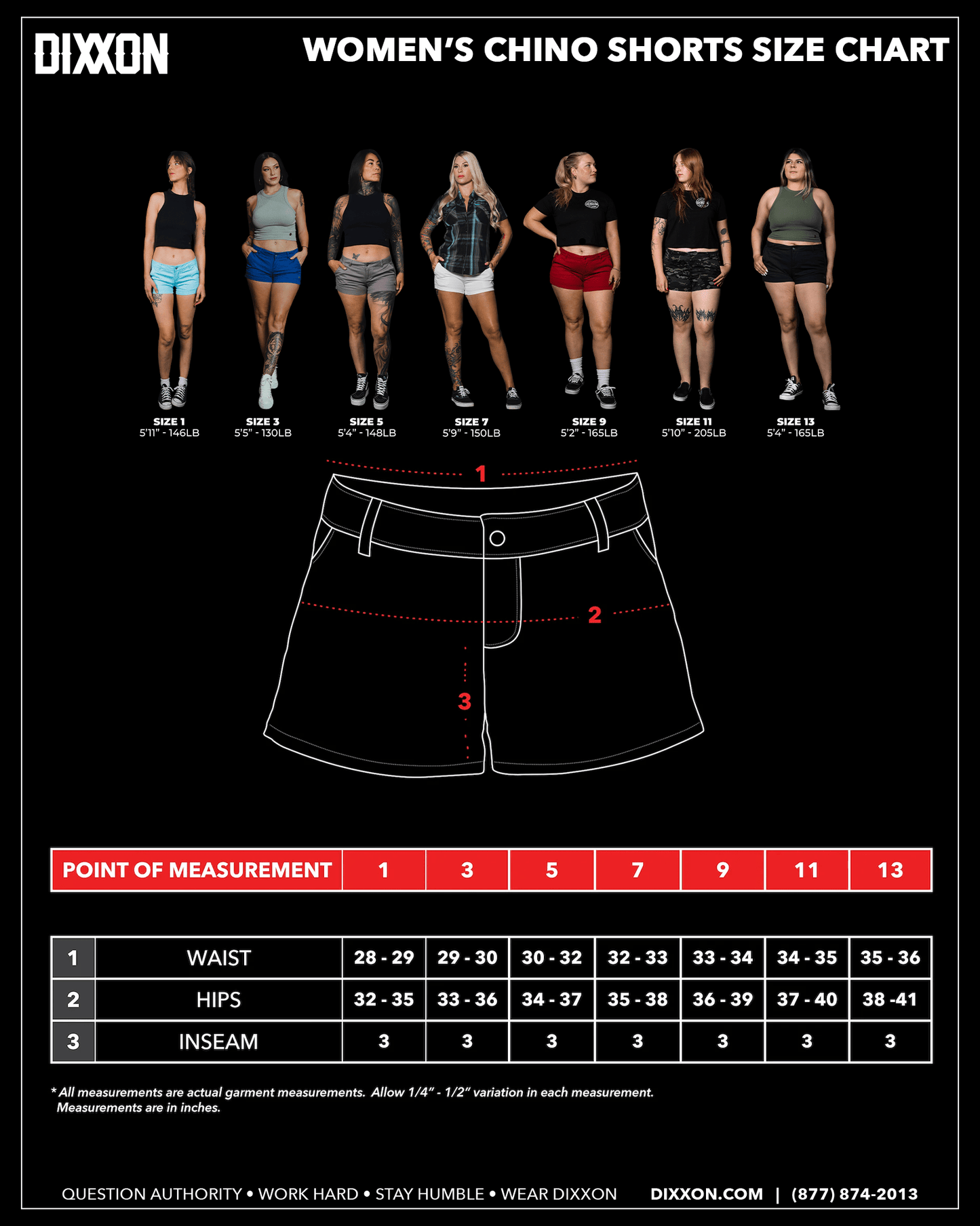 Women's Chino Shorts - Black