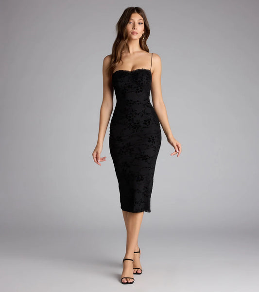 Crush Alert Bodycon Midi Dress