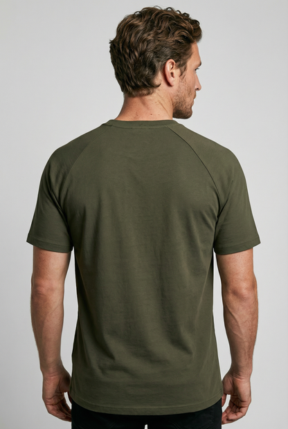 Hoxton Raglan Sleeve Fitted T-shirt - Olive