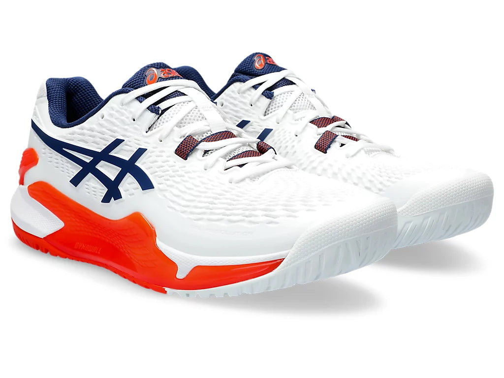 Asics Mens Gel Resolution 9 Wide-White/Blue Expanse (1041A376-102)
