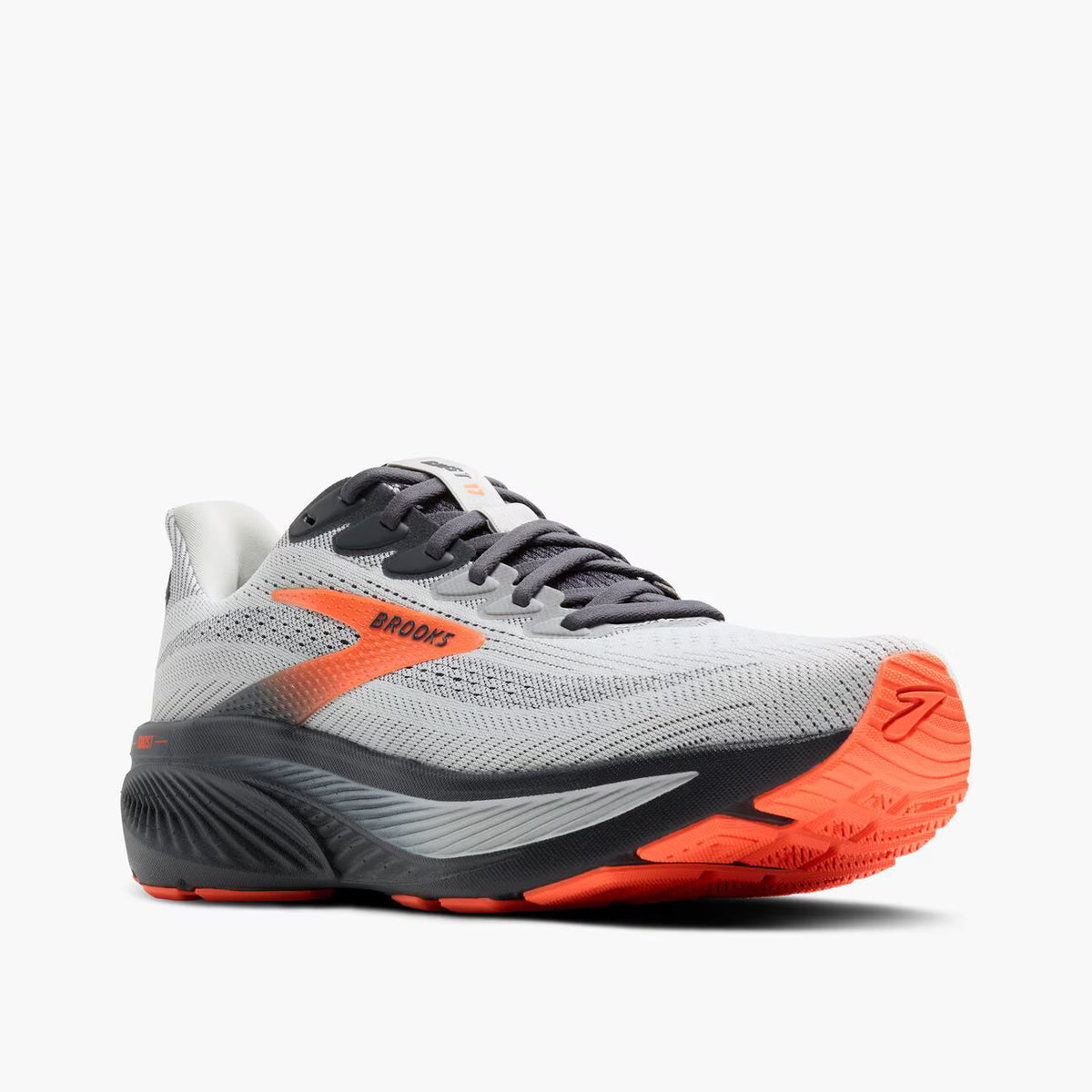 Brooks Men's Ghost 17 (Extra Wide) - Oyster Mushroom/Orange/Ebony