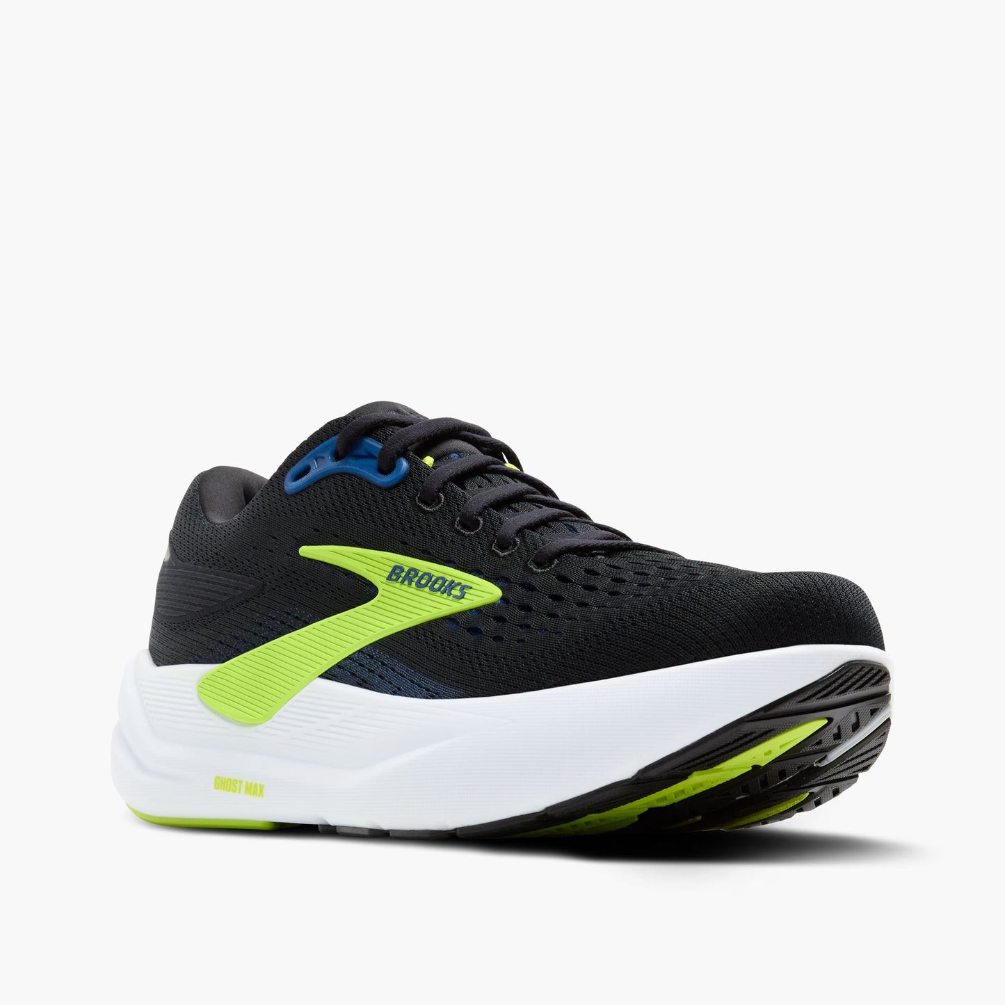 Brooks Mens Ghost Max 3 Wide - Black/ Navy/ Acid Lime (1104642E-078)