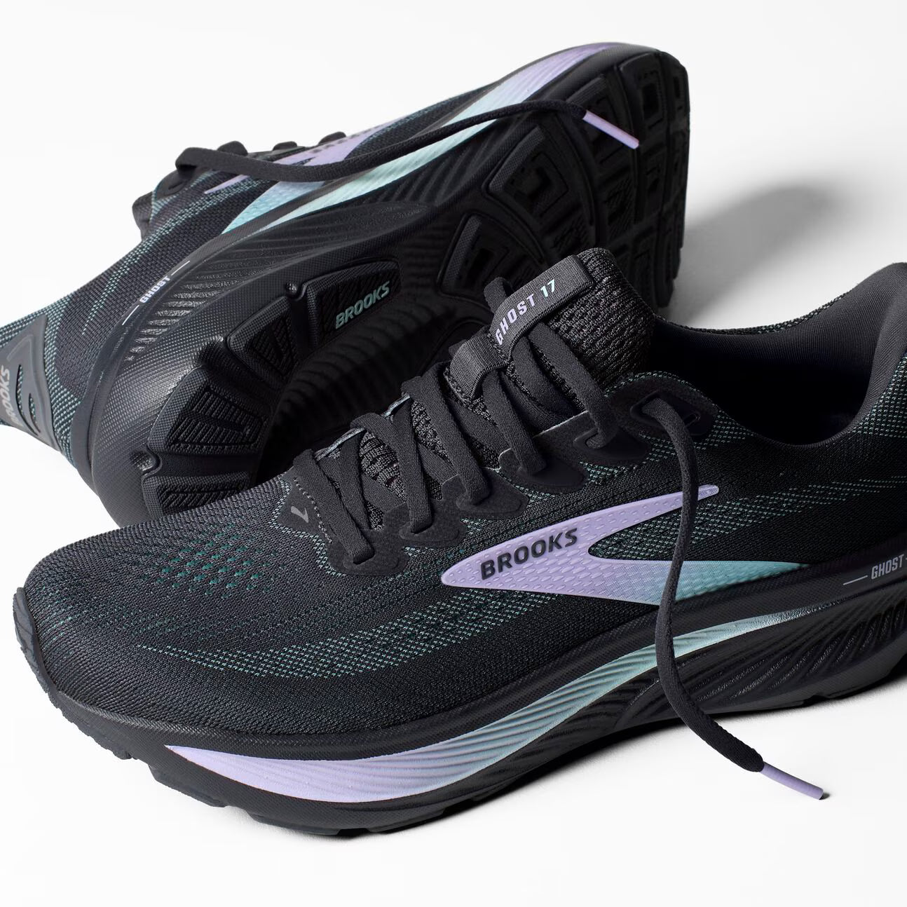 Brooks Women's Ghost 17 (Wide) - Grey/Clearwater/Purple