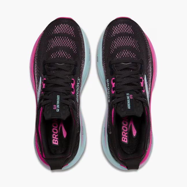 Brooks Women's Adrenaline GTS 25 - Black/Cyber Pink/Iced Aqua