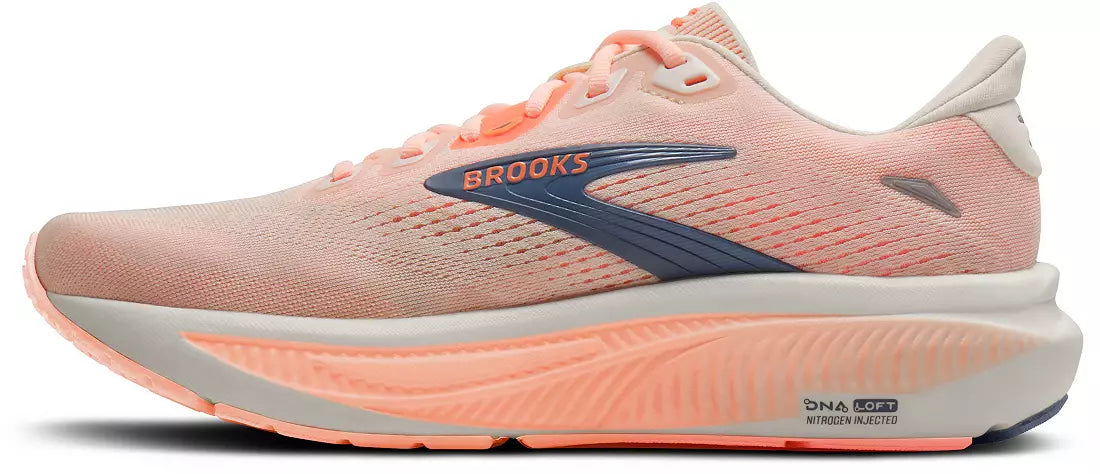 Brooks Women's Ghost 18 - Star White/Cyber Peach/Grey