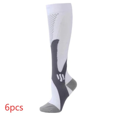Compression Long Tube Sports Socks | Anti-Fatigue Elastic Athletic Socks for Running, Cycling & Gym | Men & Women | S–7XL