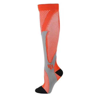Compression Long Tube Sports Socks | Anti-Fatigue Elastic Athletic Socks for Running, Cycling & Gym | Men & Women | S–7XL