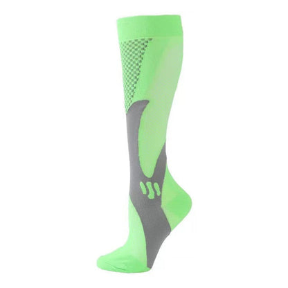Compression Long Tube Sports Socks | Anti-Fatigue Elastic Athletic Socks for Running, Cycling & Gym | Men & Women | S–7XL