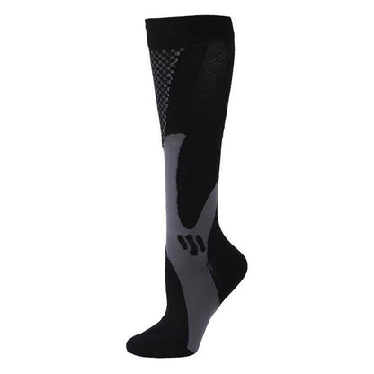 Compression Long Tube Sports Socks | Anti-Fatigue Elastic Athletic Socks for Running, Cycling & Gym | Men & Women | S–7XL