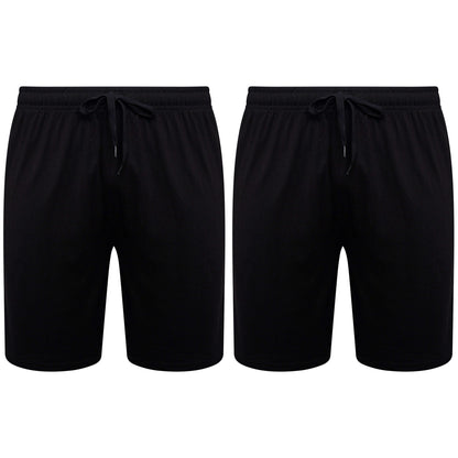 Sock Stack Men's Cotton Lounge Shorts Stretchable 2 Pack Black Navy Grey Durable and Cozy Loungewear Sizes M To 5XL Relaxed Fit