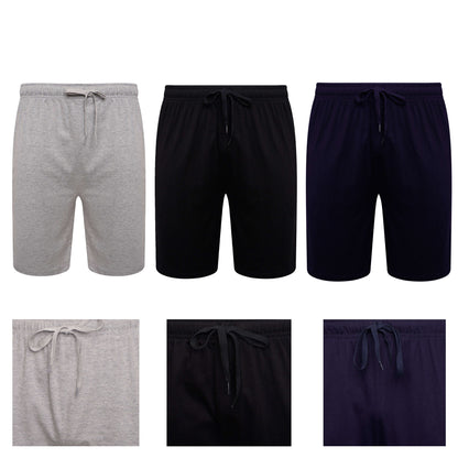 Sock Stack Men's Cotton Lounge Shorts Stretchable 2 Pack Black Navy Grey Durable and Cozy Loungewear Sizes M To 5XL Relaxed Fit