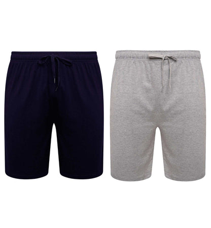 Sock Stack Men's Cotton Lounge Shorts Stretchable 2 Pack Black Navy Grey Durable and Cozy Loungewear Sizes M To 5XL Relaxed Fit