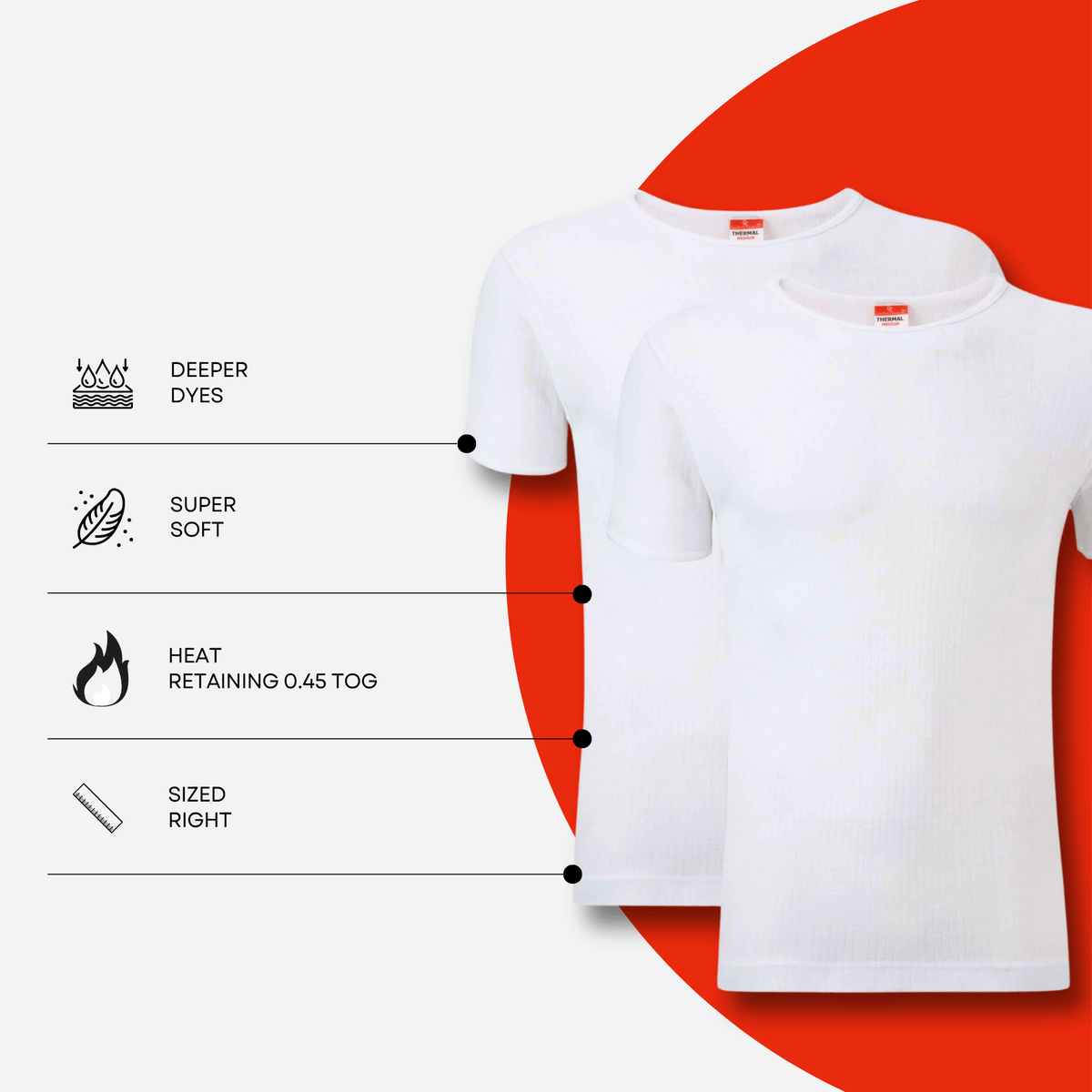 2 Pack Men's Thermal Underwear T Shirt