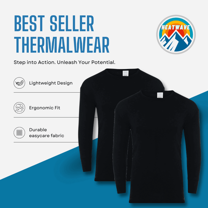 2 Pack Men's Thermal Underwear T Shirt