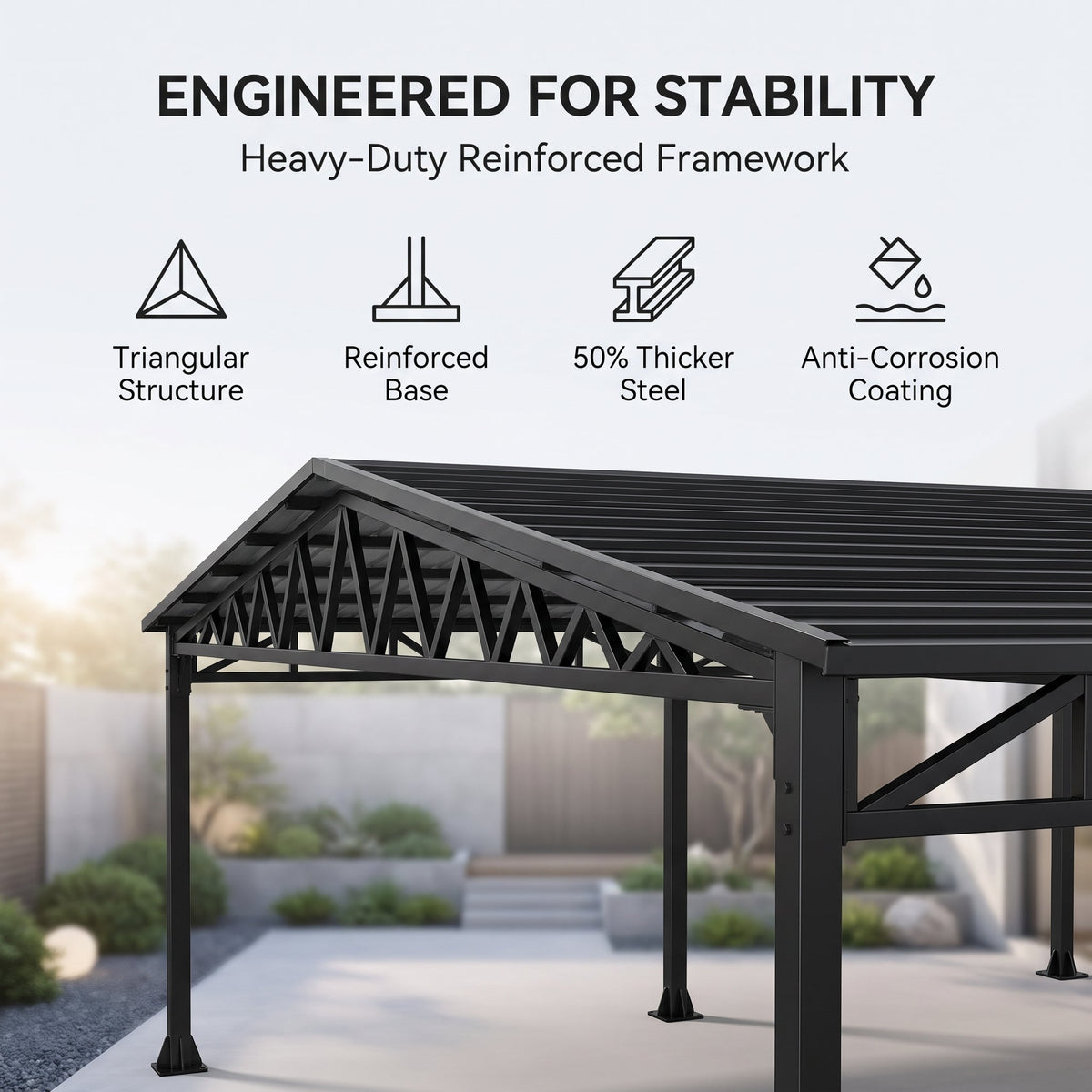 Heavy Duty Outdoor Carport Canopy 20×20 / 10×15 – Large Vehicle Shelter with Reinforced Steel Frame, Weather-Resistant Cover, Easy Assembly for Cars, Boats & Equipment