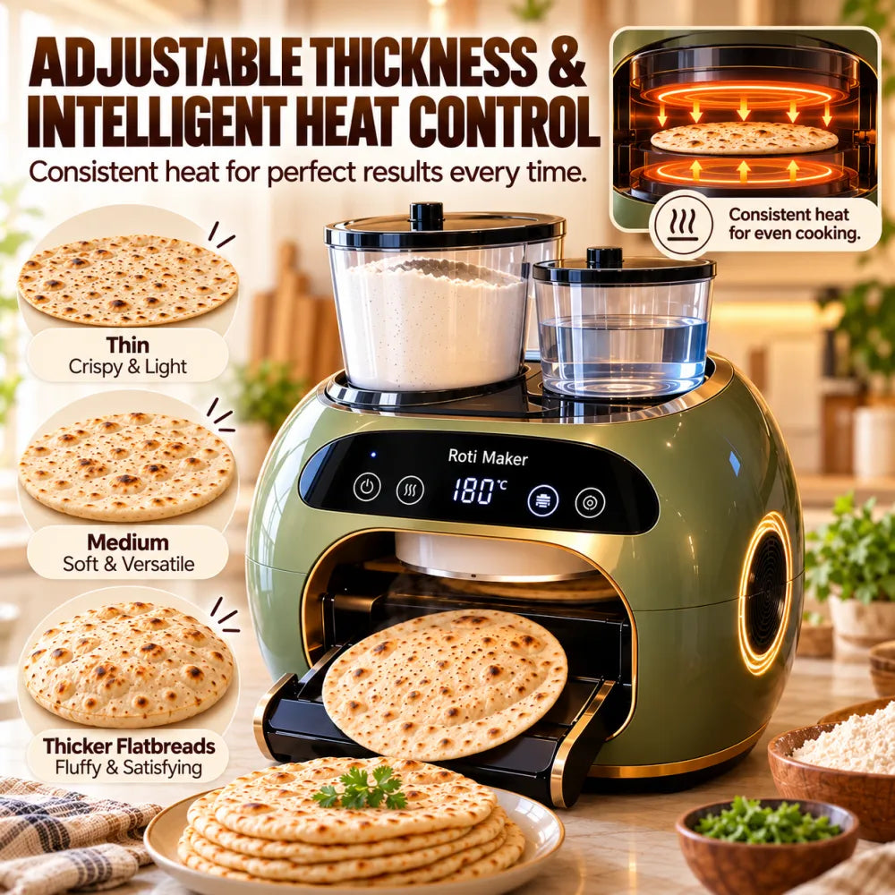 🎉 Limited Time Sale – All-in-One Automatic Flatbread Maker with Smart Mixing, Kneading & Cooking
