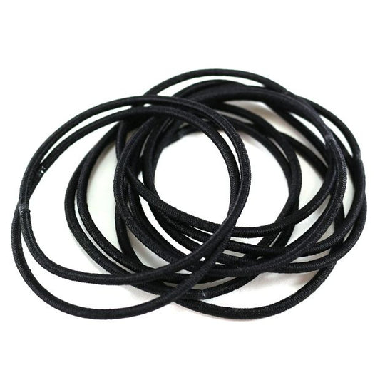 16 Pack Black Snagless Elastics