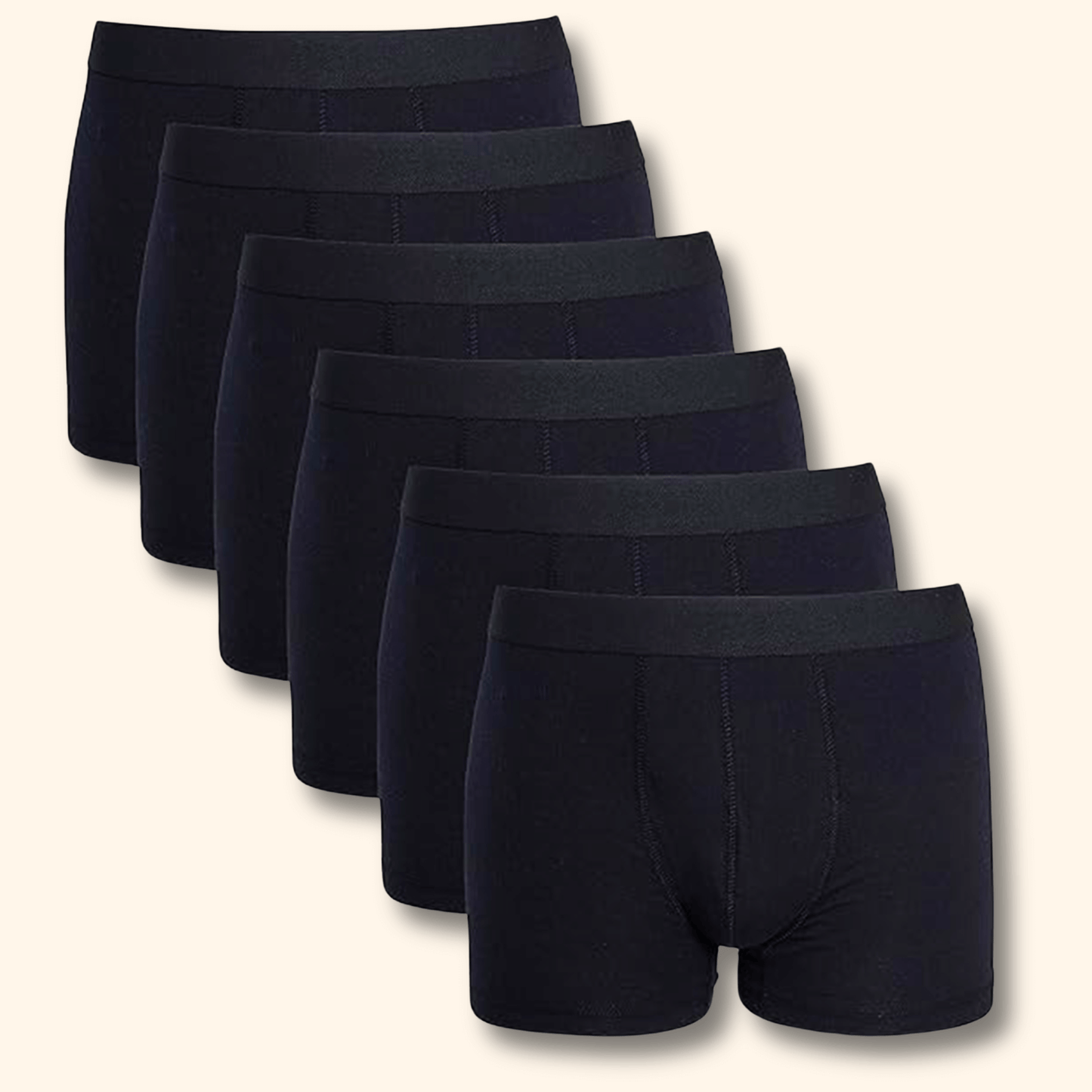 Black Cotton Stretch Boxer Shorts Pack Of 6 For Men Comfort Fit Breathable Waistband Underwear Everyday Wear