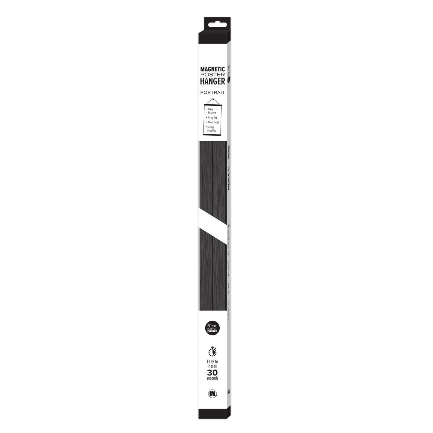 61cm Wooden Poster Hanger - Black