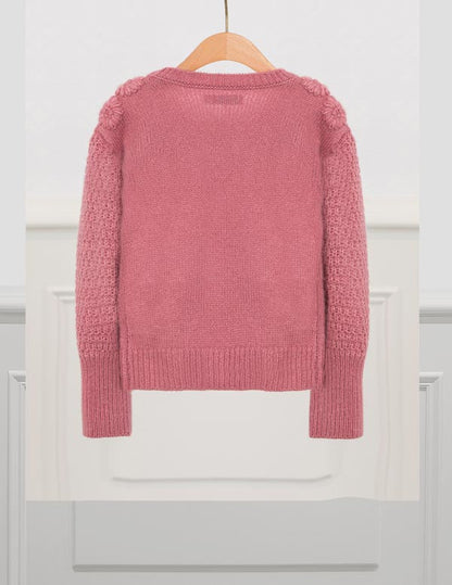 Floral Embroidered Sweater in Blush - Select Size