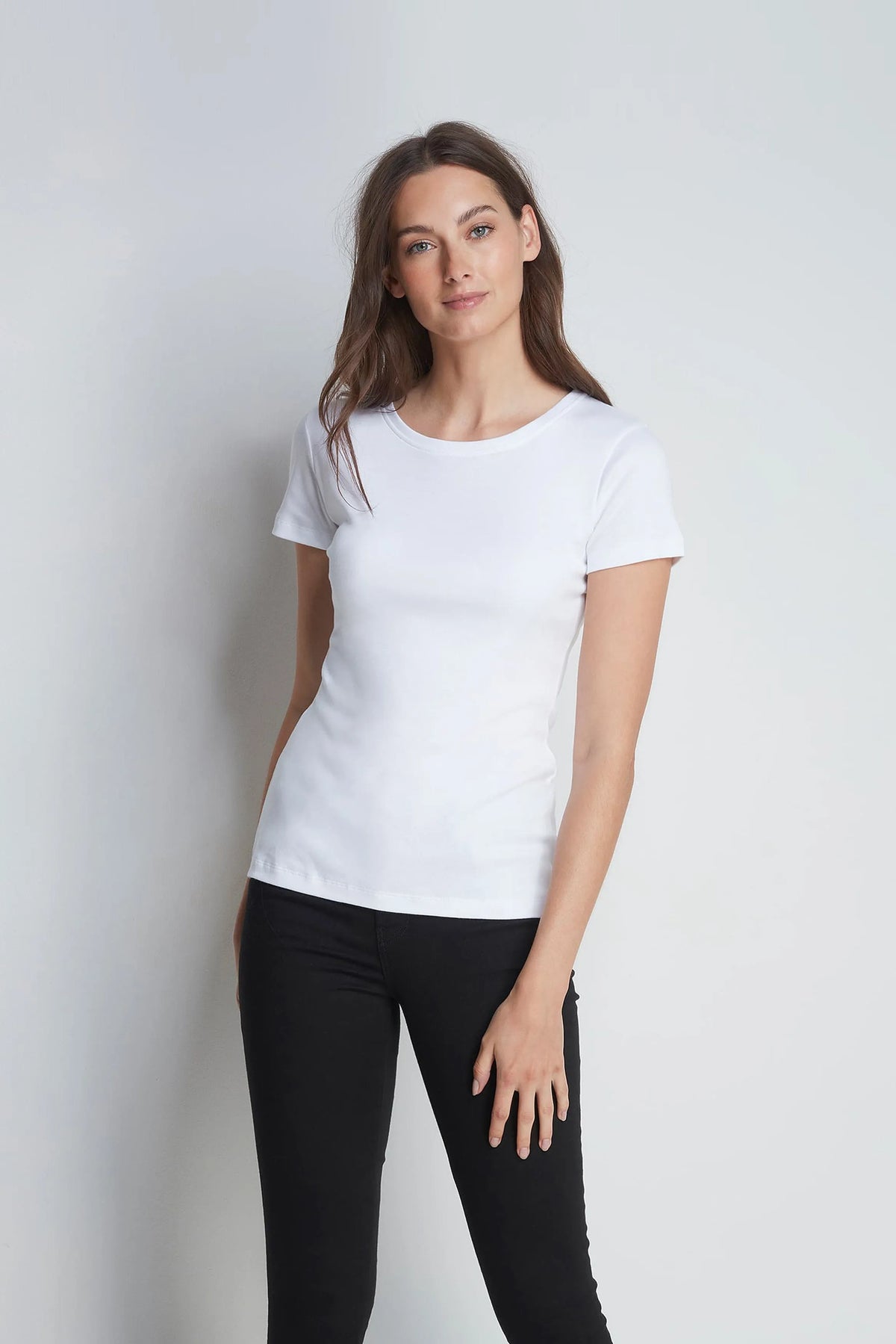 Short Sleeve Crew Neck Cotton Modal Blend T-shirt