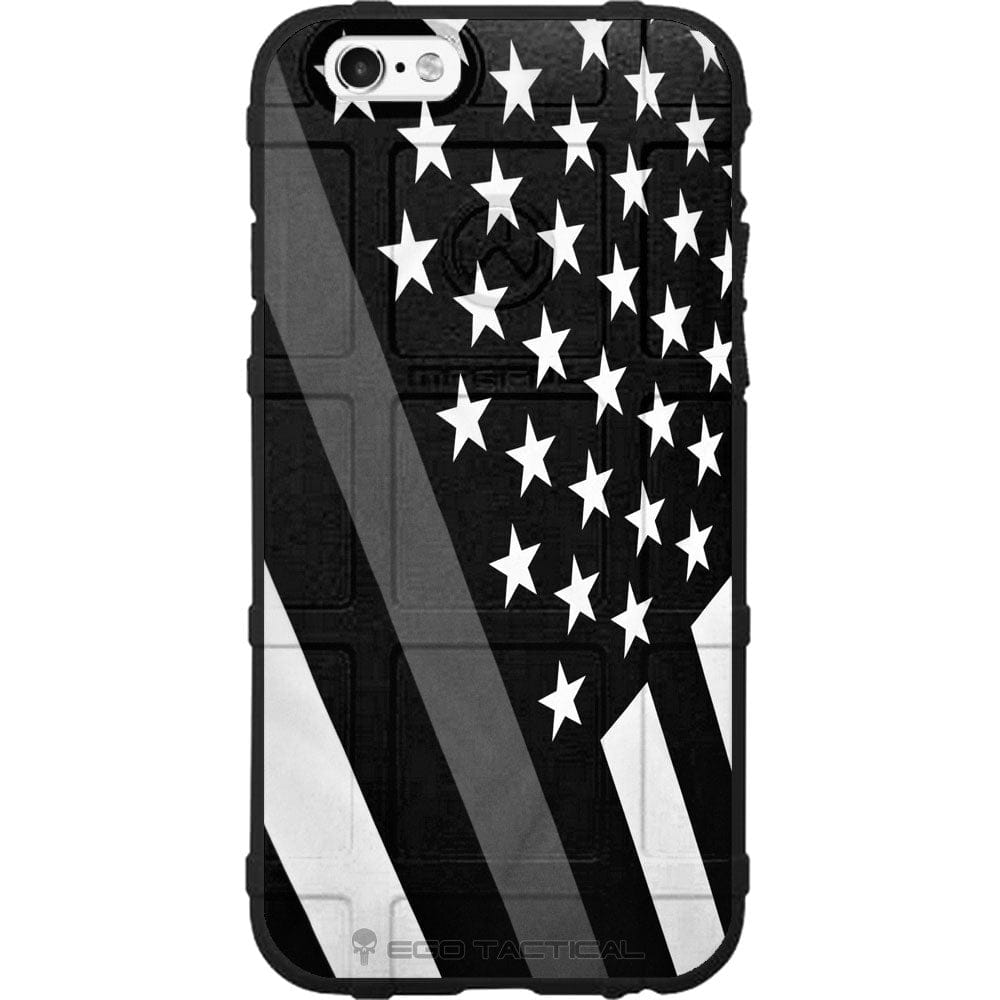 Black Subdued U.S. Flag Thin Line Police & Fireman Assorted Custom Printed Case Design for Apple, Samsung, Google & Motorola Phone Models