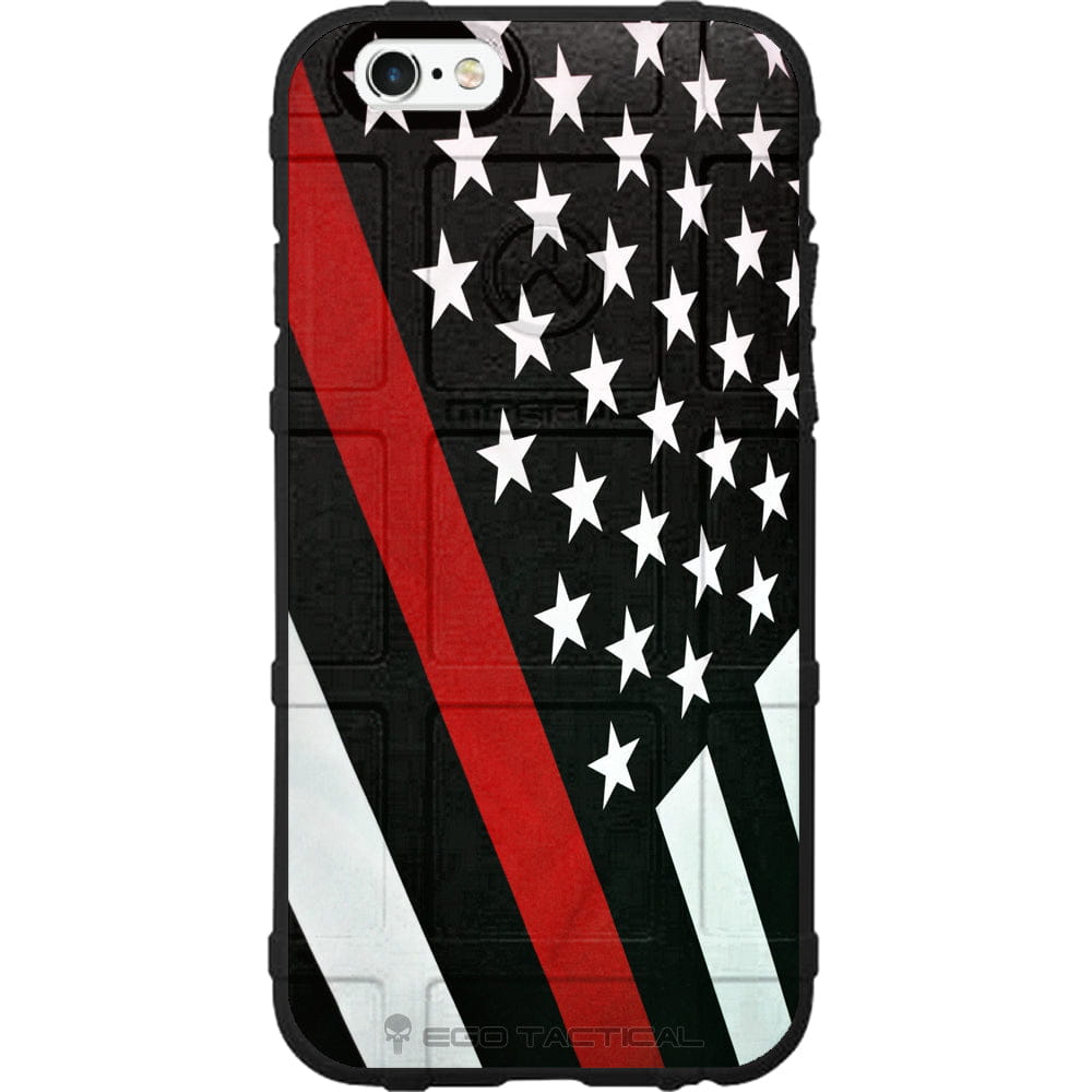 Black Subdued U.S. Flag Thin Line Police & Fireman Assorted Custom Printed Case Design for Apple, Samsung, Google & Motorola Phone Models