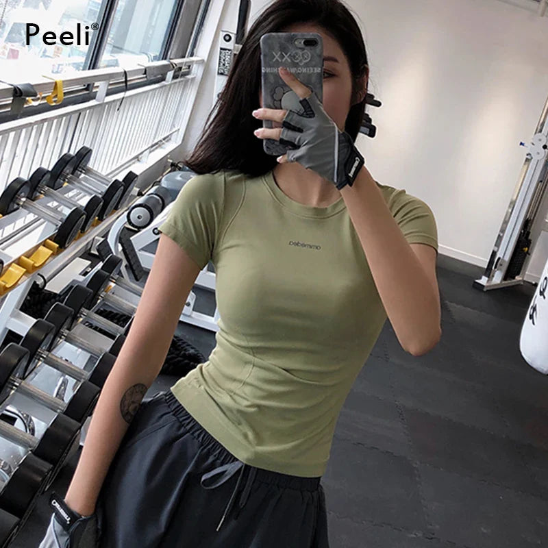 Peeli Short Sleeve Gym T Shirts