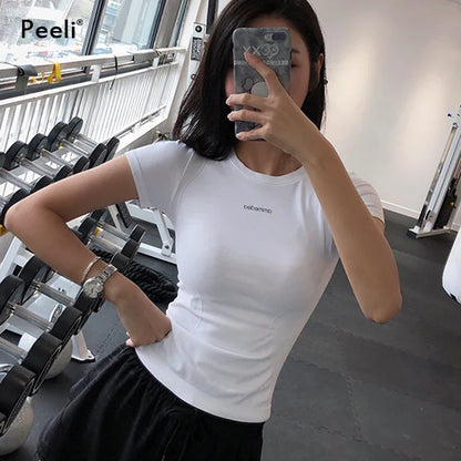 Peeli Short Sleeve Gym T Shirts
