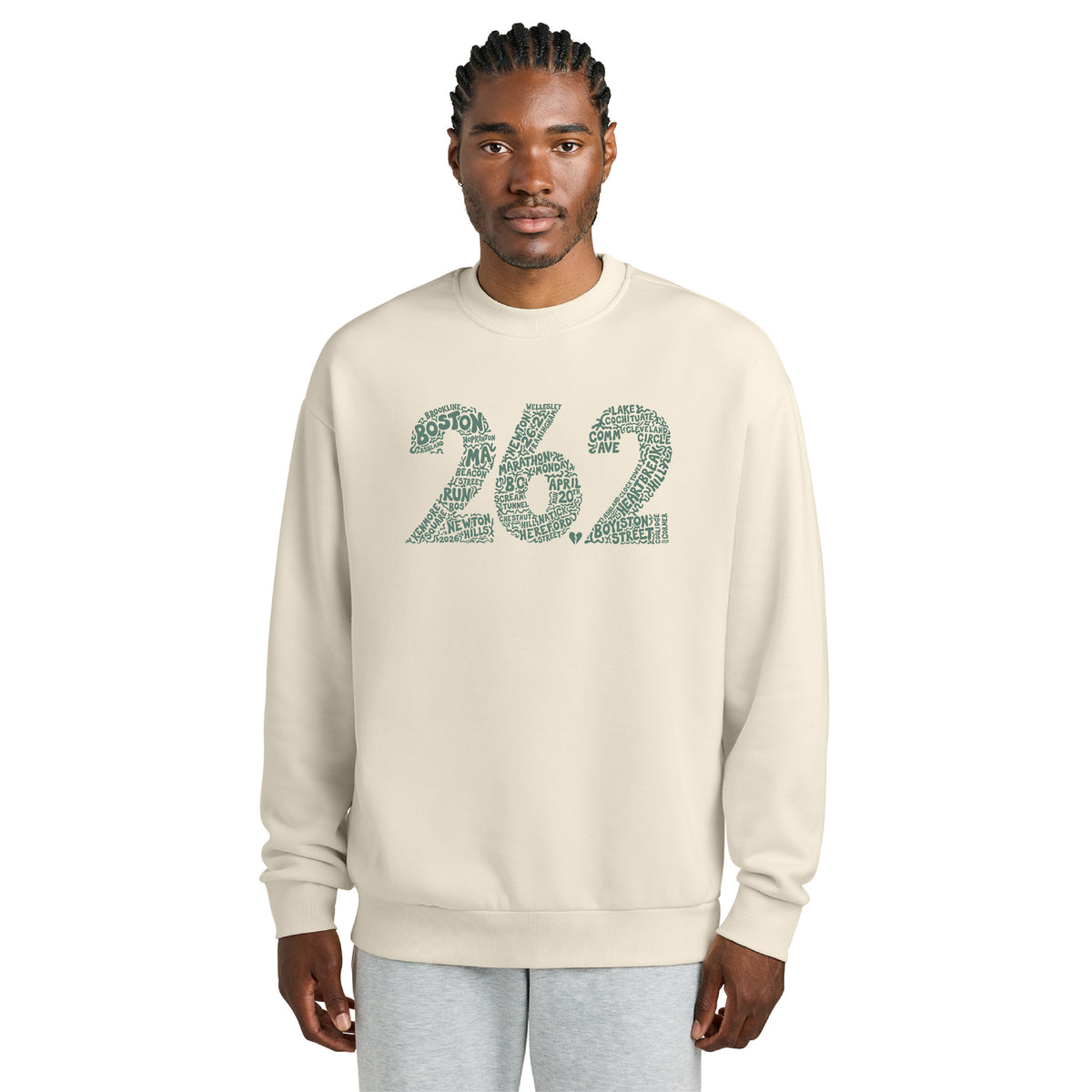 Boston 26.2 - Heavyweight Griege Fleece Crew (DT6154) (HBM26-07)
